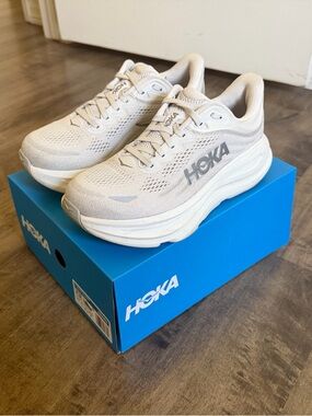 Hoka Bondi 9 Women's Running Shoes - Light Grey